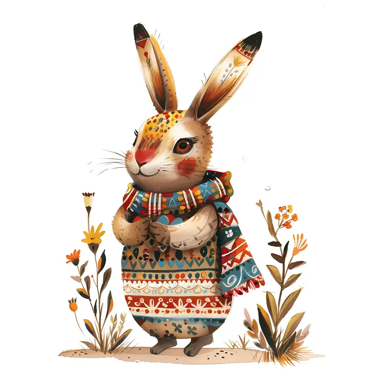 Bunny Wearing a Scarf