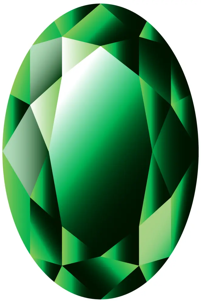 Shiny Green Oval Gemstone