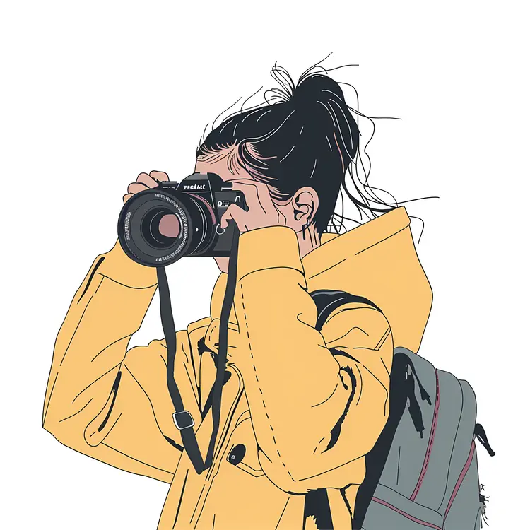 Photographer with Camera and Backpack