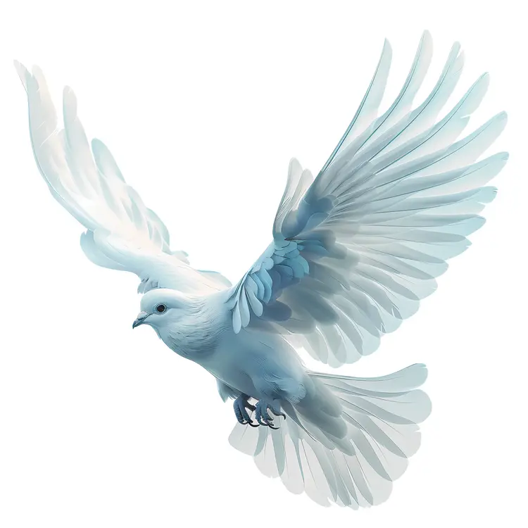 Graceful White Dove in Flight
