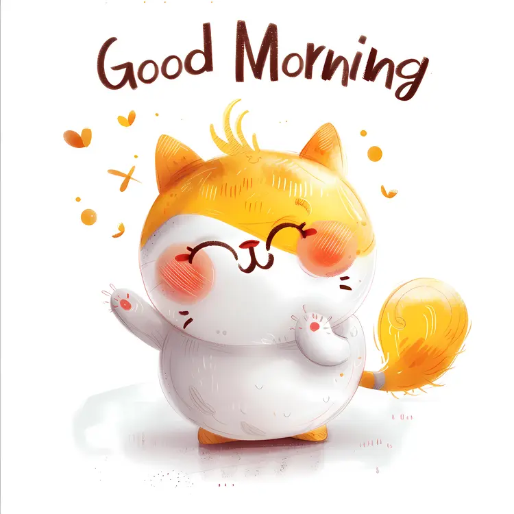 Good Morning Text with Cute Cat