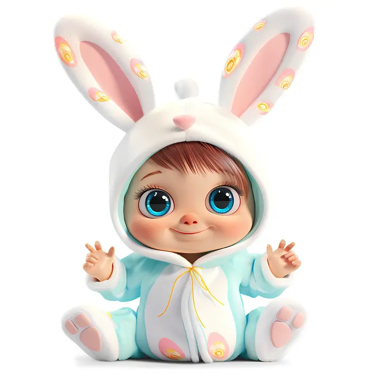 Cute Baby in Bunny Costume