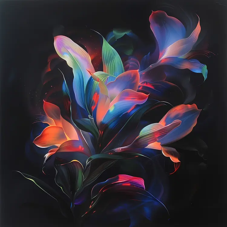 Colorful Abstract Flowers Art