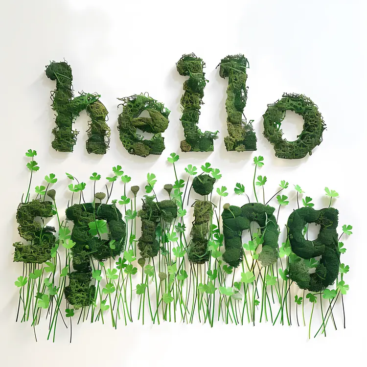 Hello Spring with Greenery and Clovers