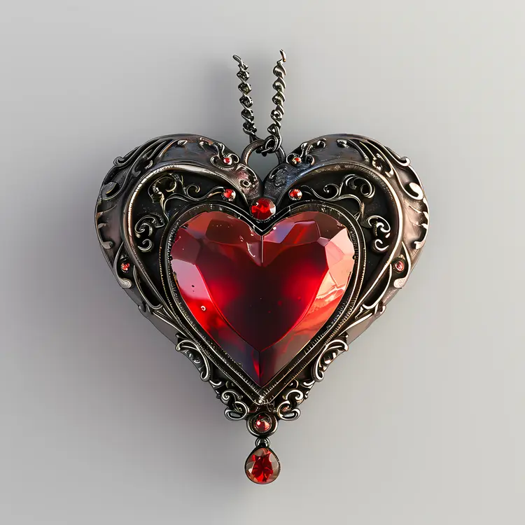 Vintage Ornate Heart Necklace