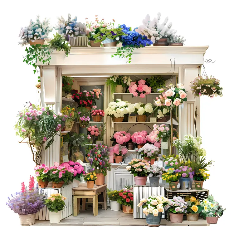 Elegant Flower Shop with Beautiful Bouquets