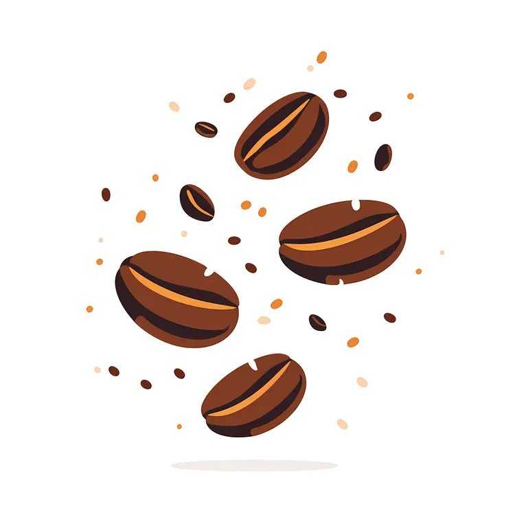 Cartoon Brown Coffee Beans