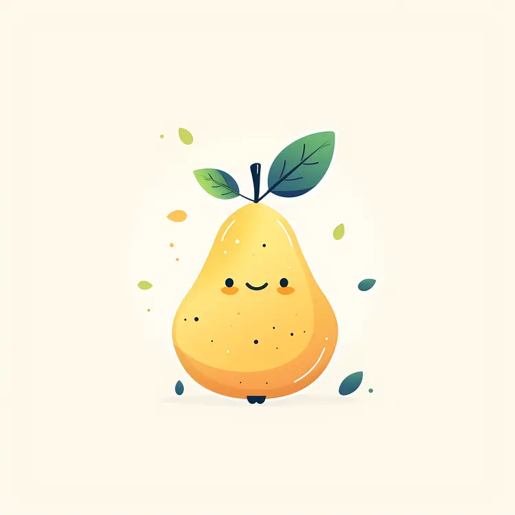 Yellow Pear with Cute Face