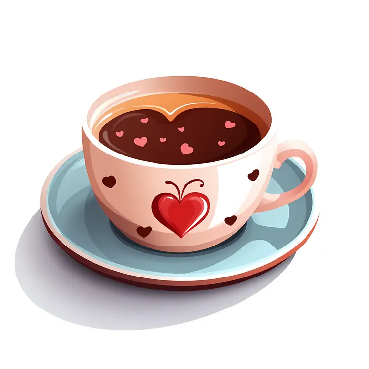 Cute Coffee Cup with Heart Design