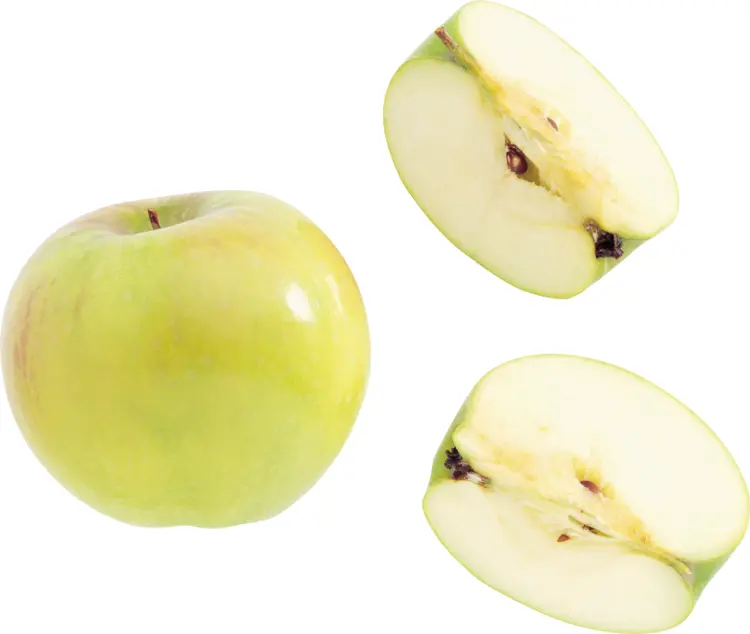 Whole and Sliced Green Apple