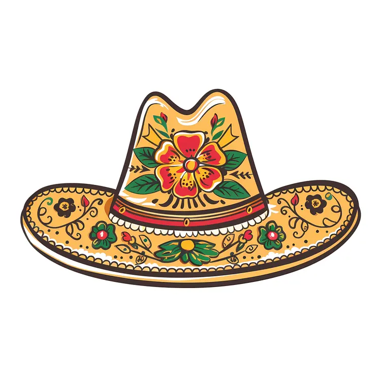 Decorative Sombrero with Floral Design