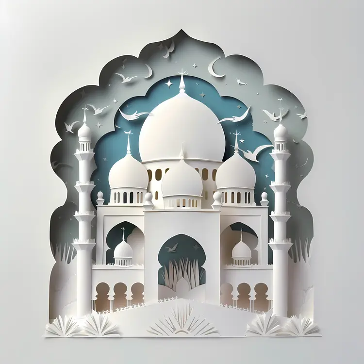 White Mosque in Paper Art