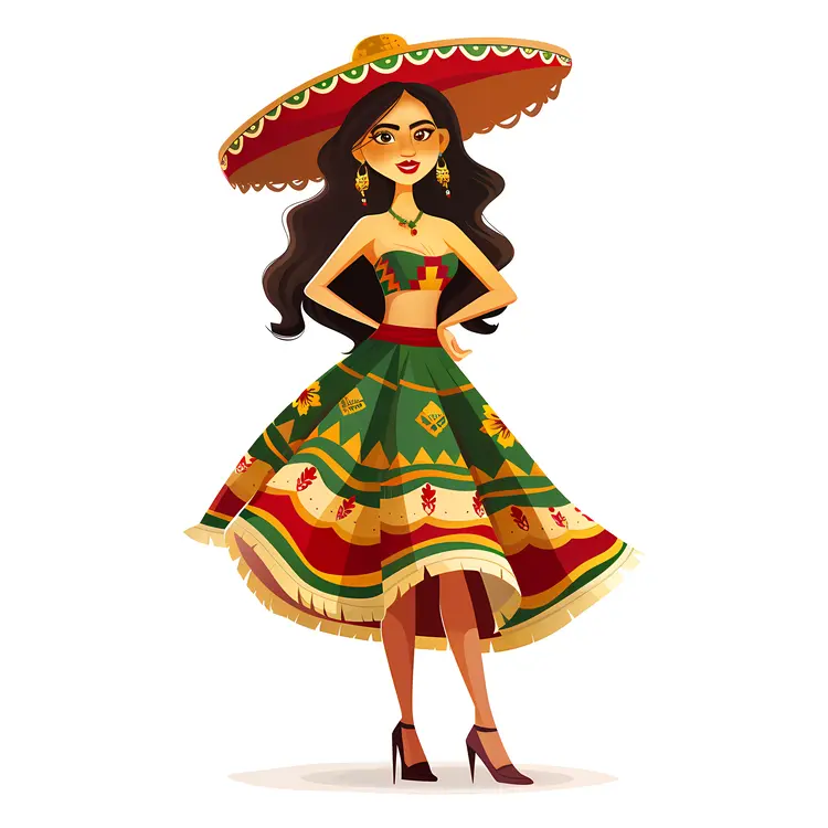Woman in Colorful Traditional Dress