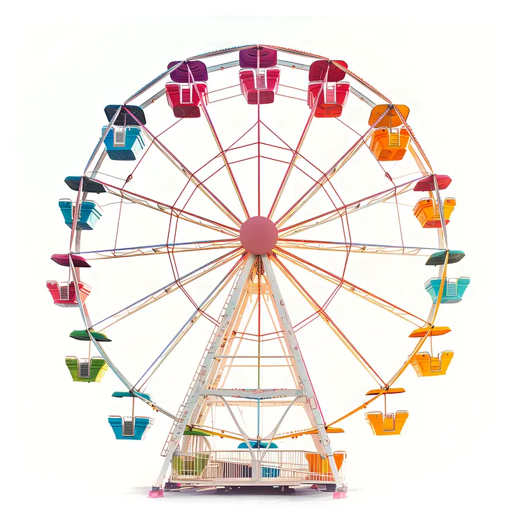 Colorful Ferris Wheel at Amusement Park