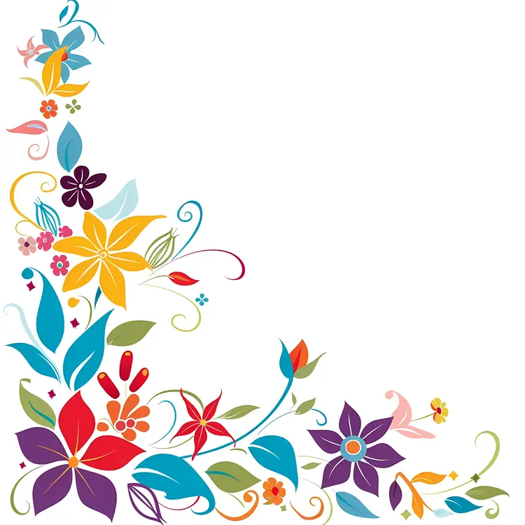 Multicolored Floral Corner Design