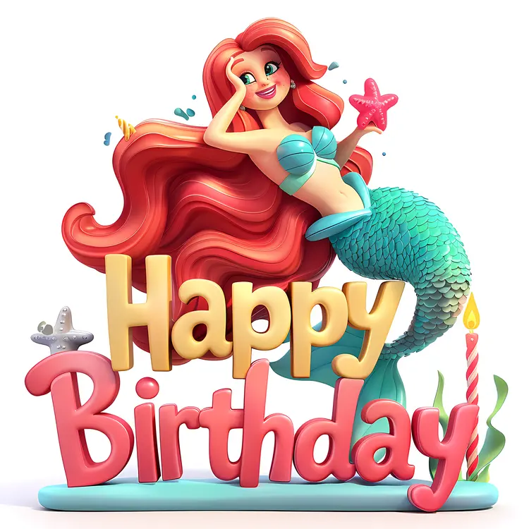 Mermaid Happy Birthday Card