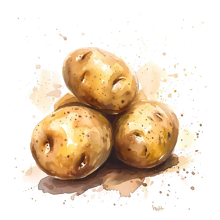 Yellow Potatoes Illustration