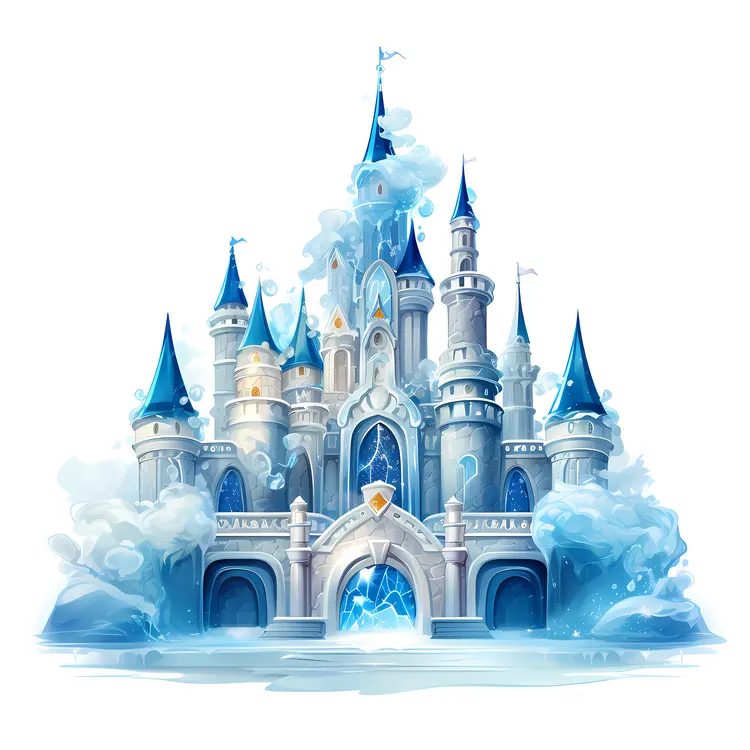 Mystical Ice Castle in a Snowy Realm