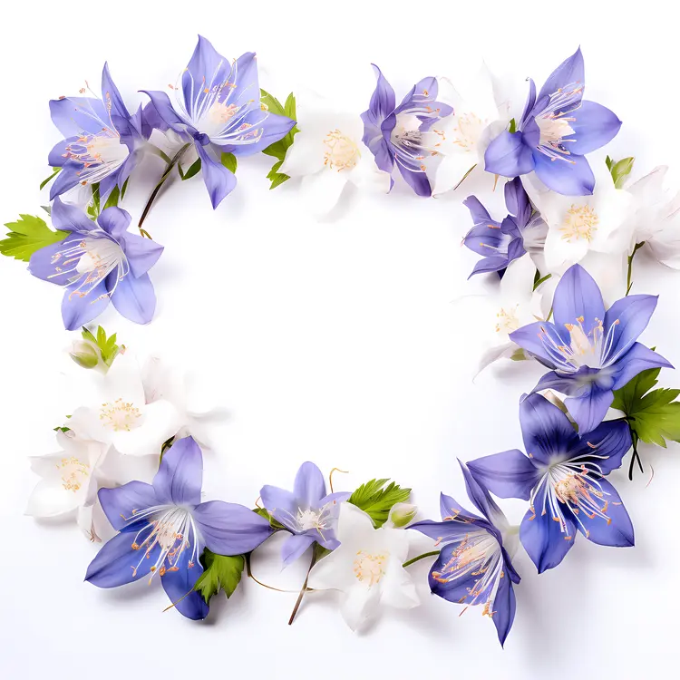Elegant Floral Frame with Purple and White Flowers