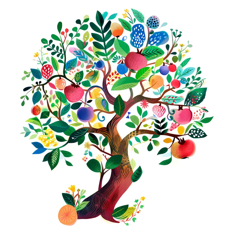 Fruit Tree with Various Fruits