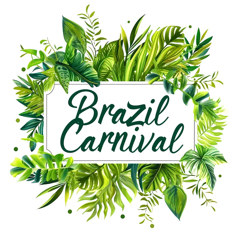 Brazil Carnival with Green Leaves