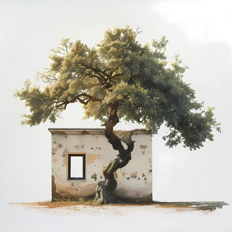 Tree Growing Through Old House