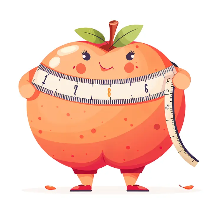 Orange Cartoon with Measuring Tape