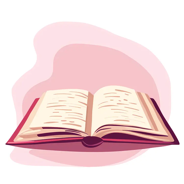 Open Book with Pink Background