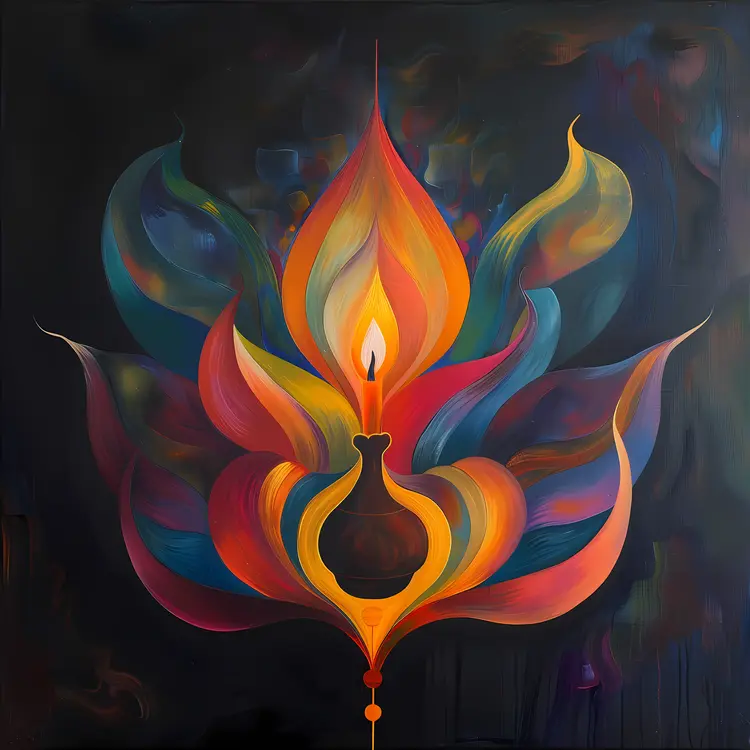 Abstract Colorful Flame Art