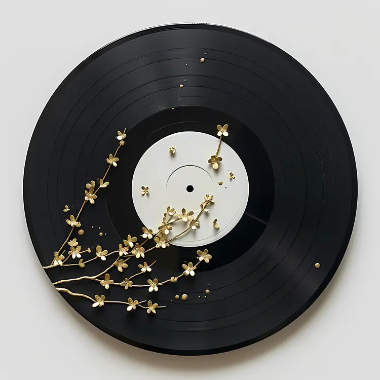 Small Flowers on Vinyl Record