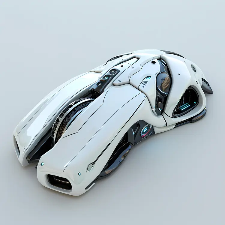 Futuristic White Computer Mouse