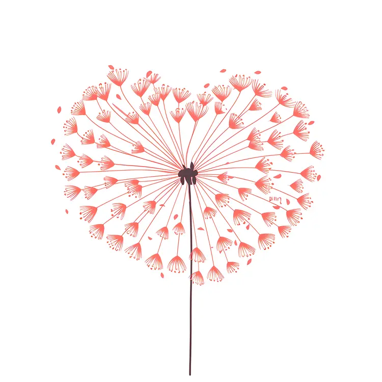 Pink Heart-shaped Dandelion