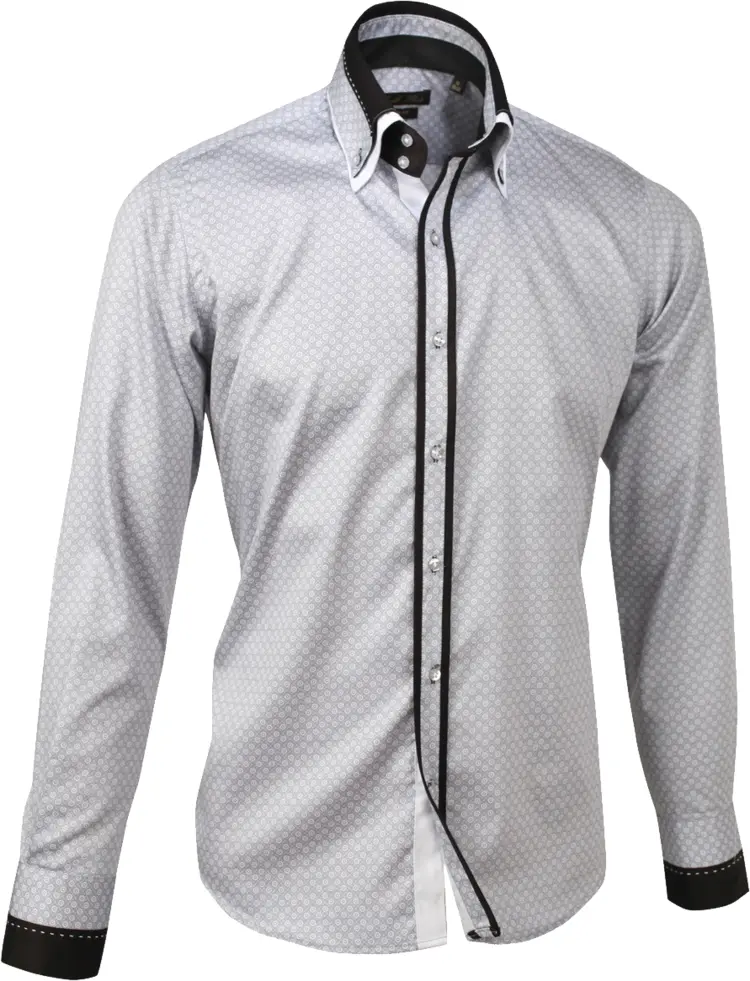 Gray Button-up Long Sleeve Shirt