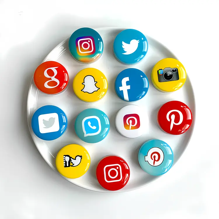 Social Media Icons on Plate
