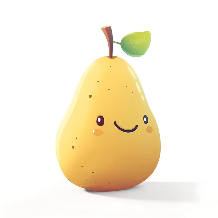 Cute Yellow Pear with a Smile