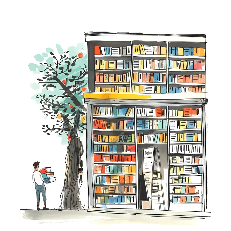 Bookshelf in a Cozy Library