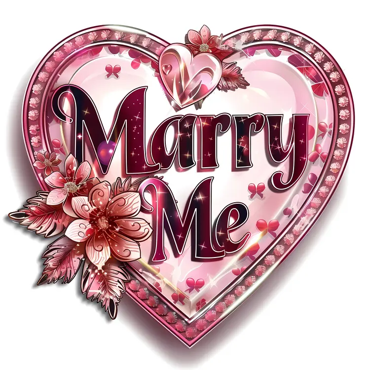 Heart-shaped Marry Me Proposal with Flowers