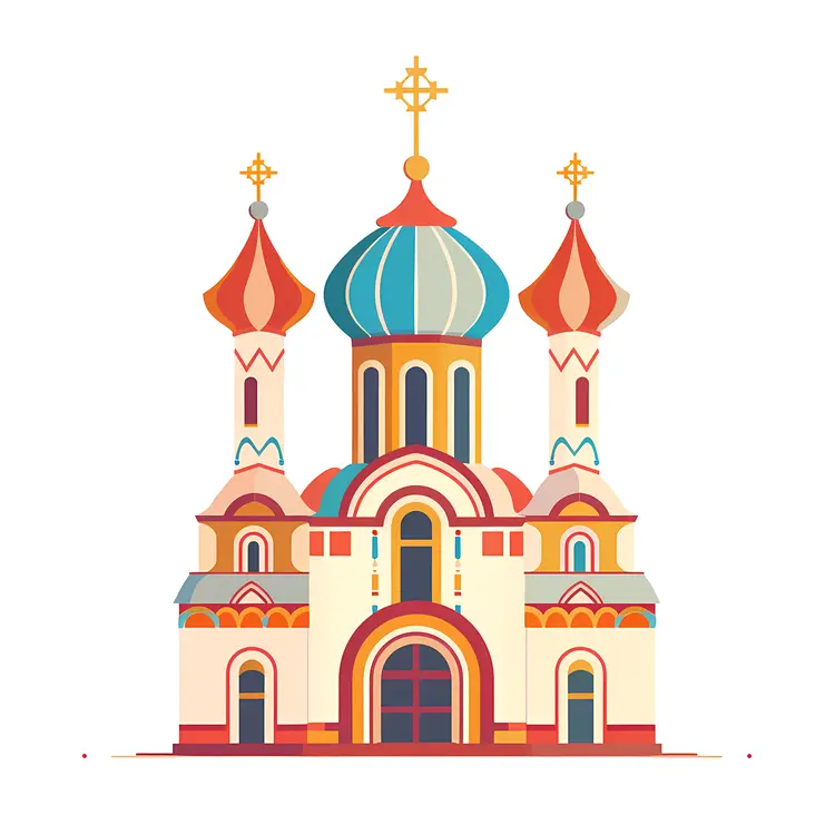 Church with Blue Dome Illustration