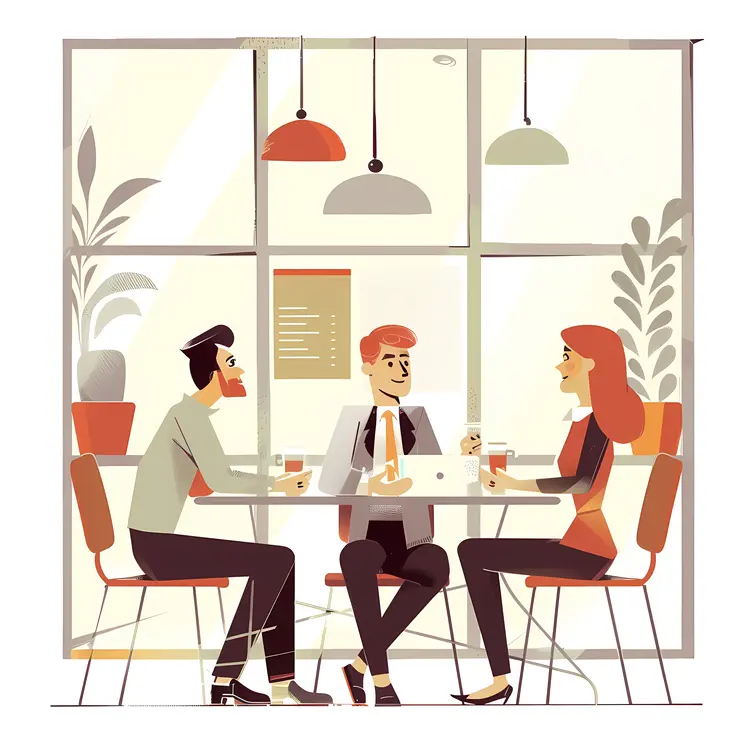 Business Meeting with Coffee and Discussion