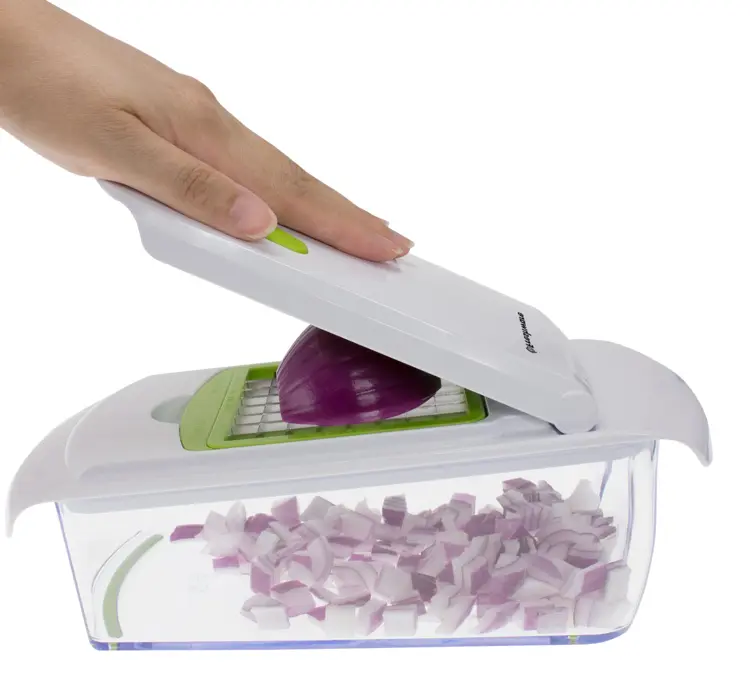 Hand Using Onion Chopper