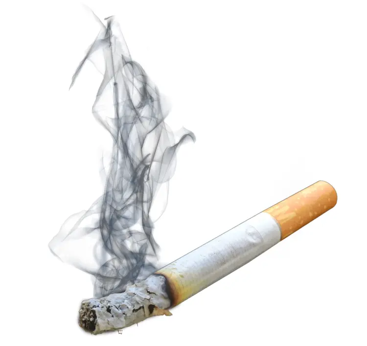 Burning Cigarette with Smoke Illustration