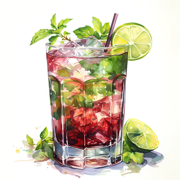 Refreshing Mojito with Mint and Lime