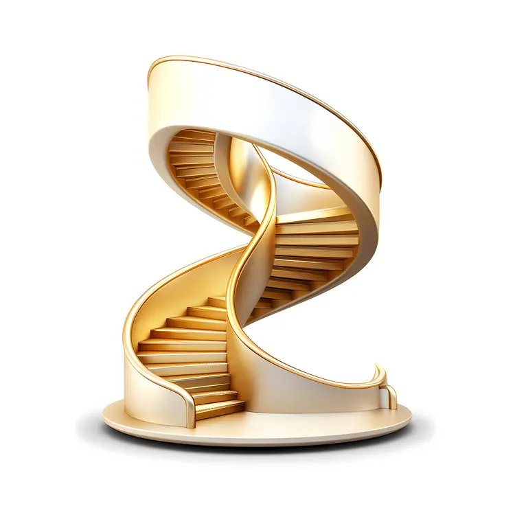 Modern Golden Spiral Staircase