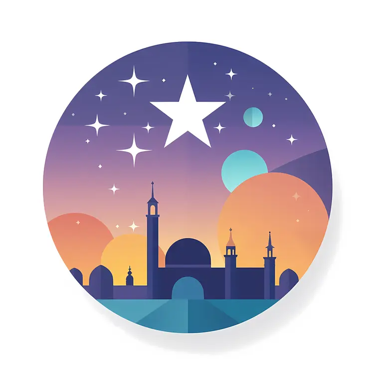 Cityscape with Starry Background