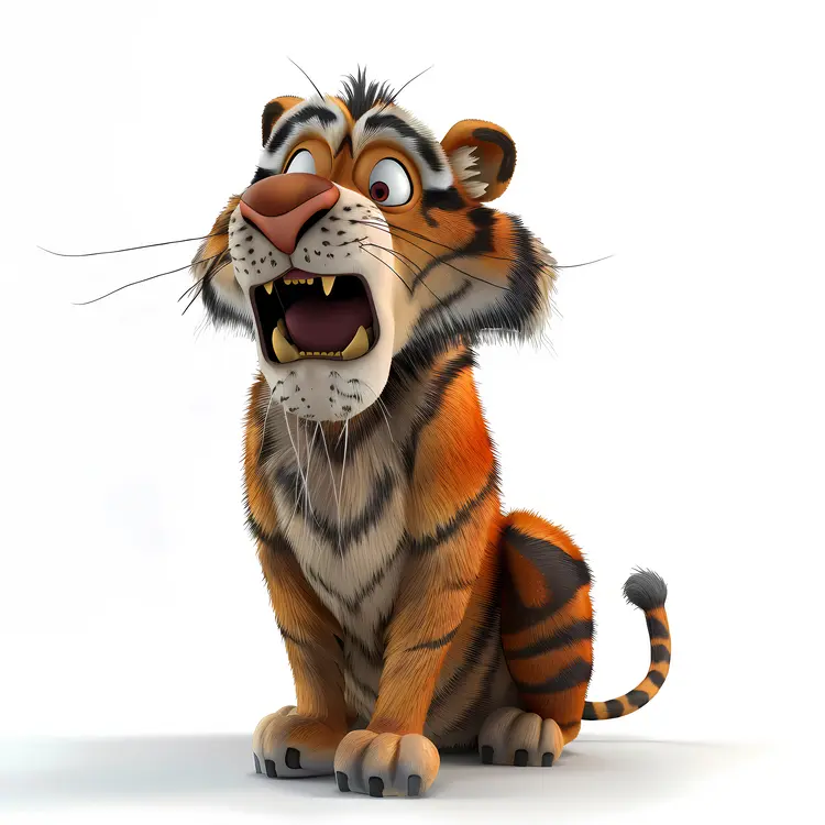 Surprised Cartoon Tiger