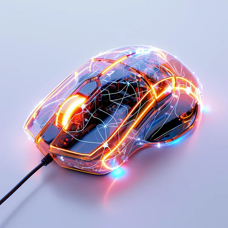 Glowing Neon Mouse with Modern Design