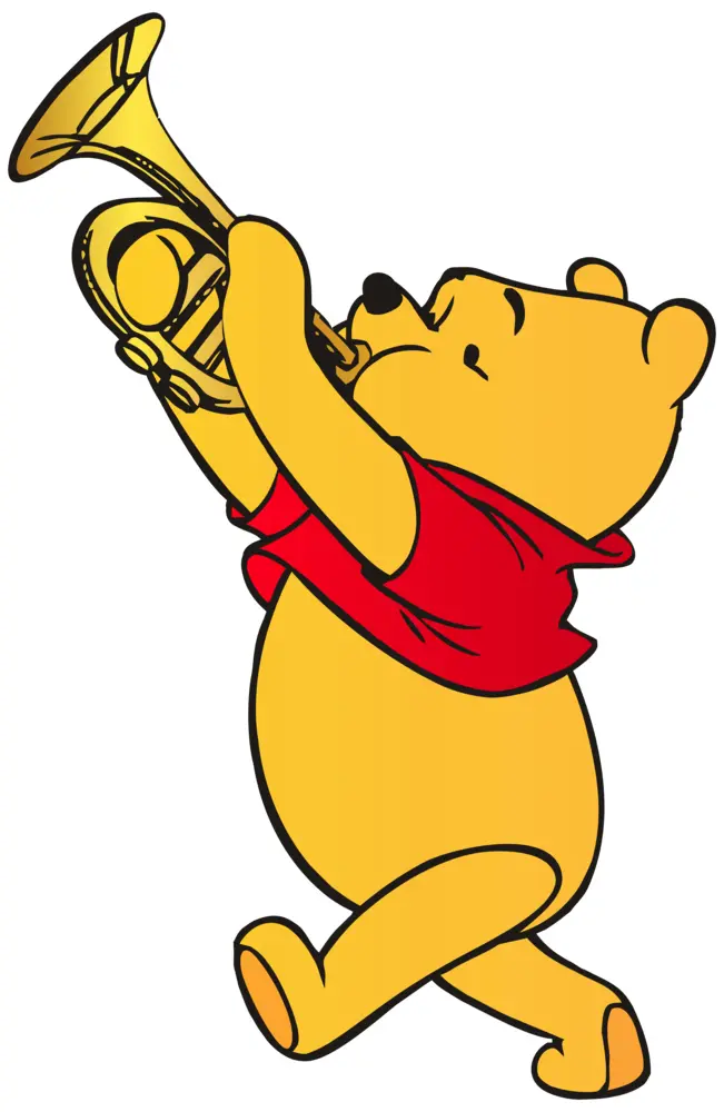 Winnie the Pooh Playing Trumpet