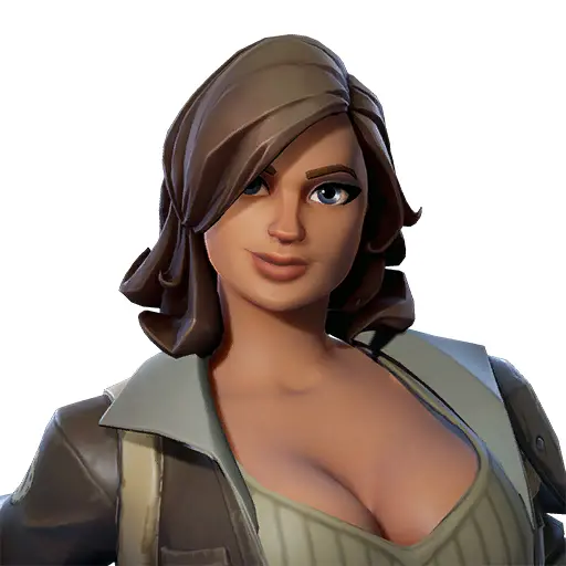 3D Female Character with Brown Hair and Jacket