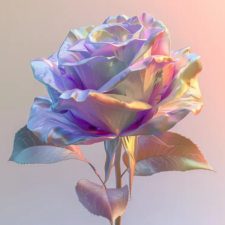 Colorful Rose in Full Bloom