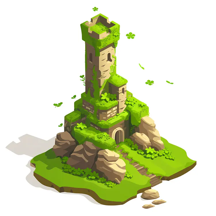 Medieval Castle with Shamrocks